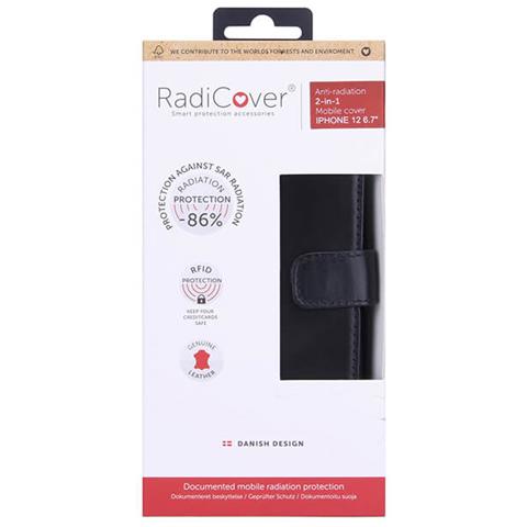 Custodia Per Cellulare In Pelle Con Protezione Dalle Radiazioni Per Iphone 12 Pro Max 2in1 Cover Magnetica Nera A 3 Led Rfid - Foto 12