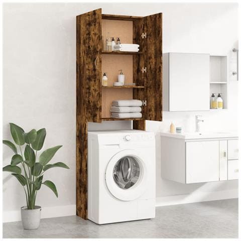 Mobile per Lavatrice Rovere Fumo 64x25,5x190 cm - Foto 2