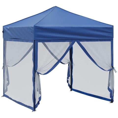 Tenda Per Feste Pieghevole Con Pareti Laterali Blu 2x2 M - Foto 8
