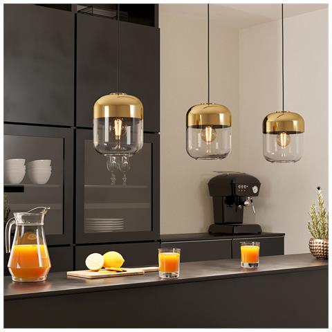 Lampadario Contemporaneo Maryvilla 3 Luci Acciaio Nero - Foto 1