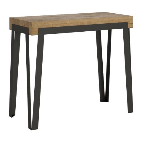 Consolle Allungabile 90x40/196 Cm Rio Small Premium Telaio Antracite - Cemento - Foto 1