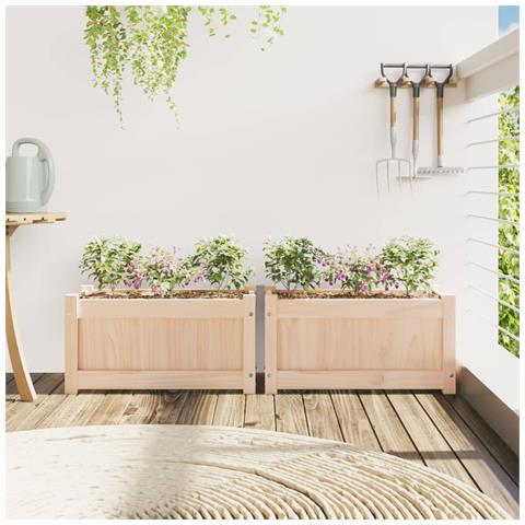 Fioriere Da Giardino 2 Pz In Legno Massello Di Pino - Foto 2