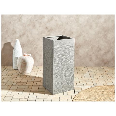 Vaso Da Fiori Argilla Grigio Tortora 33 X 33 X 70 Cm Dion - Foto 1