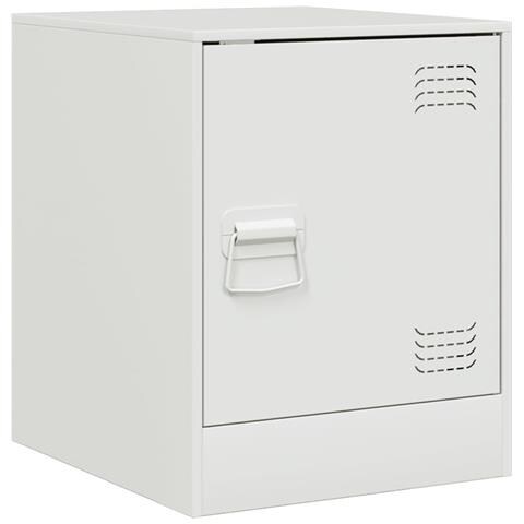 Comodino Bianco 34,5x39x44 cm in Acciaio - Foto 1
