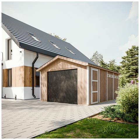 Garage Qualité Premium 17 M² - L378xl530 Cm- Garage Pour Auto, Moto, Vélos, Machines De Jardinage - Construction En Panneaux Lp Smartside - Abri De Jardin M991b - Foto 6