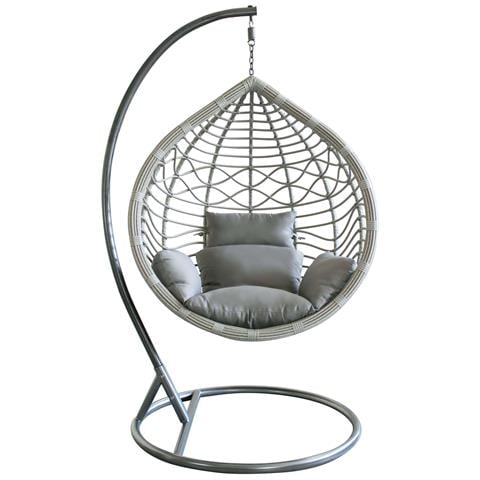 Dondolo Poltrona Sospesa Oscillante In Wicker Naturale Kelly - Foto 1