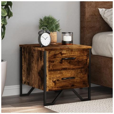 Comodini 2 Pz Rovere Fumo 40x41x40 Cm In Truciolato - Foto 1