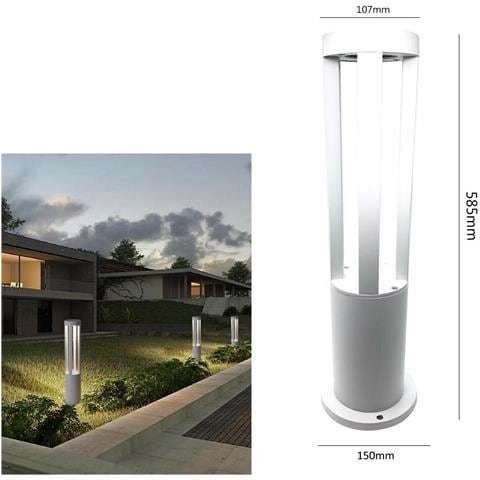 Lampione Led Luce Bianca Lampada 12 W. Lampioncino Da Terra Giardino Esterno Ip65 - Foto 1