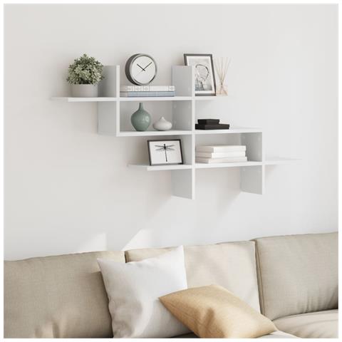 Scaffale A Parete Bianco 124,5x18x60,5 Cm In Truciolato - Foto 3