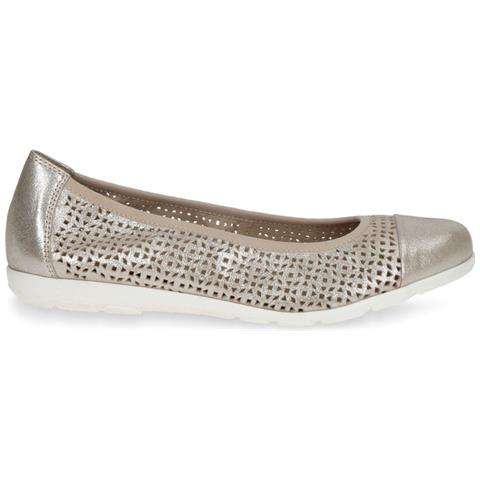Taupe Sue Met Casual Closed Ballerinas Ballerine Pelle Scarpe Donna Oro Eu 37, 9-22151-20-354 - Foto 2