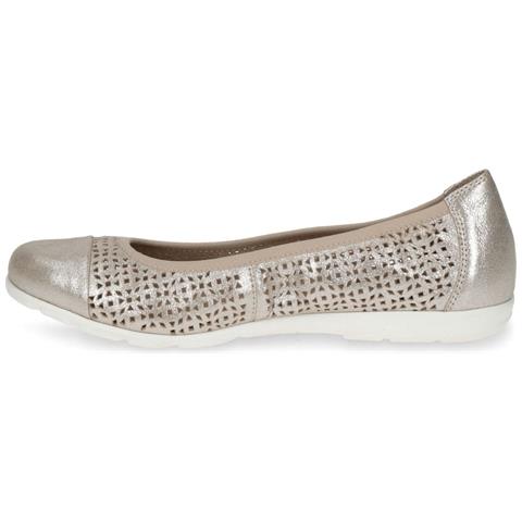 Taupe Sue Met Casual Closed Ballerinas Ballerine Pelle Scarpe Donna Oro Eu 37, 9-22151-20-354 - Foto 3