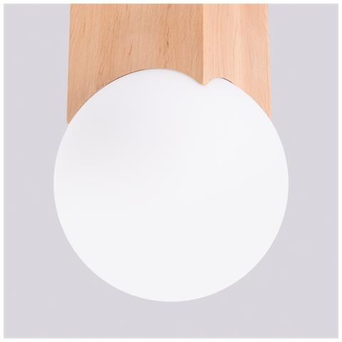 Lampada Da Soffitto Solis In Legno Naturale Sl. 1407 - Minimalista Lampada Da Soffitto Legno Naturale /bianco 19x12x12 Cm - Foto 8