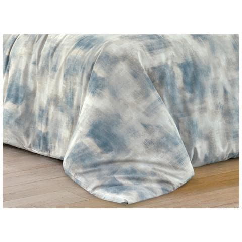 Copripiumino Sacco Piumone 100% Cotone Made In Italy Disegno Nebula Singolo Ottanio - Foto 2