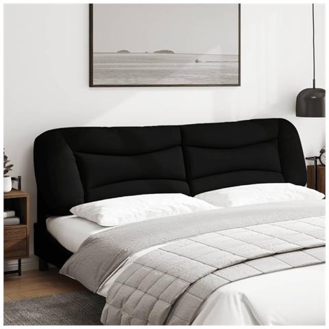 Cuscino Testiera Nero 200 Cm In Tessuto - Foto 3