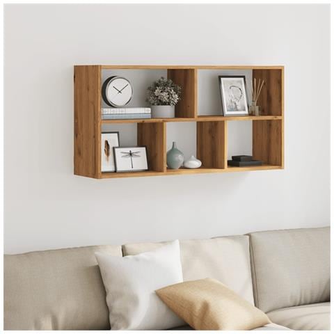 Scaffale A Parete Rovere Artigianale 100x25x50 Cm In Truciolato - Foto 3