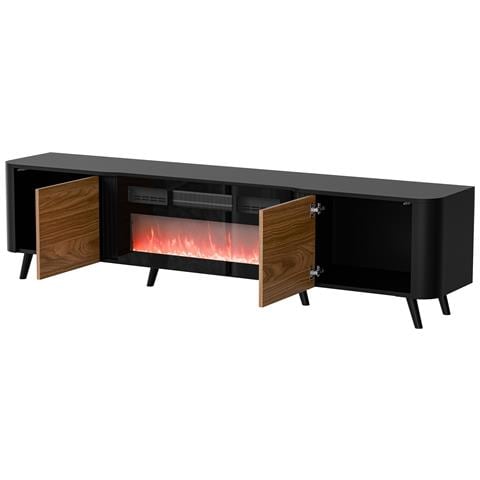 Volare RTV mobile 200 x 39 x 49 cm nero /noce + camino - Foto 3