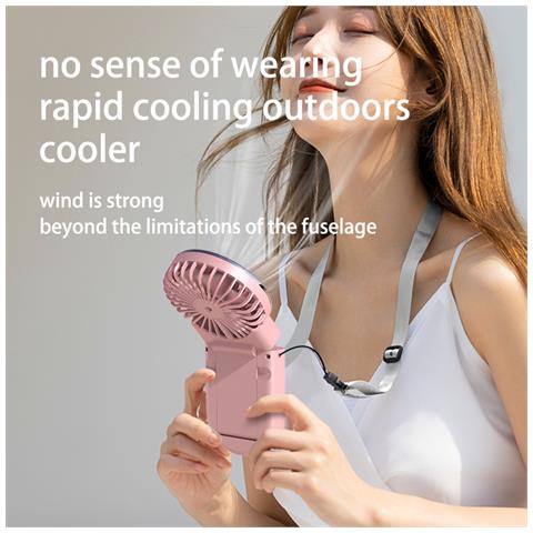 Ventilatore Pieghevole Con Display Digitale Di Raffreddamento - Comfort Portatile Pink - Foto 2