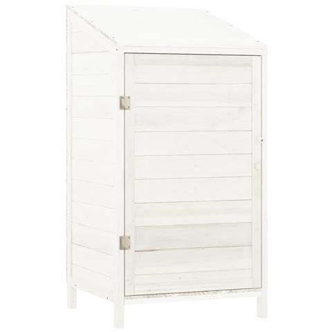 Capanno Da Giardino Bianco 55x52x112 Cm Legno Massello Di Abete - Foto 1