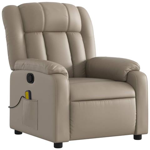 Lusso Casadino - Poltrona Massaggiante Reclinabile Cappuccino In Similpelle - Foto 2