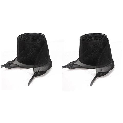 Lacci Per Scarpe In Organza Trasparente - 120 Cm Black - Foto 1