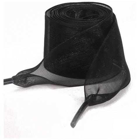 Lacci Per Scarpe In Organza Trasparente - 120 Cm Black - Foto 2