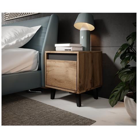 NORD SZF comodino 1 cassetto /cassetti Antracite, Quercia - Foto 2