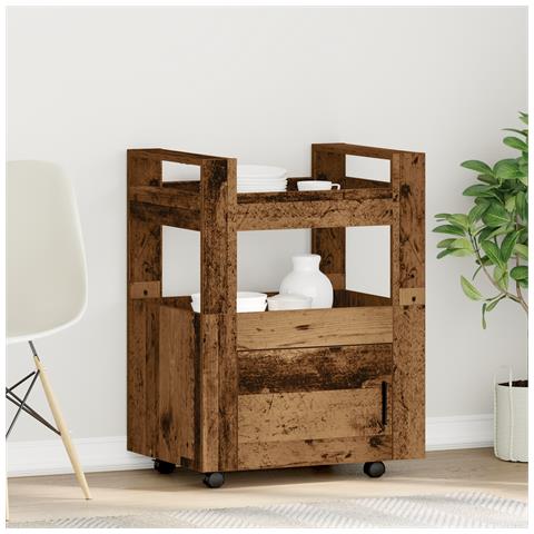 Carrello da Cucina  in Legno Invecchiato 60x45x80 cm in Legno Ingegnerizzato - Foto 2