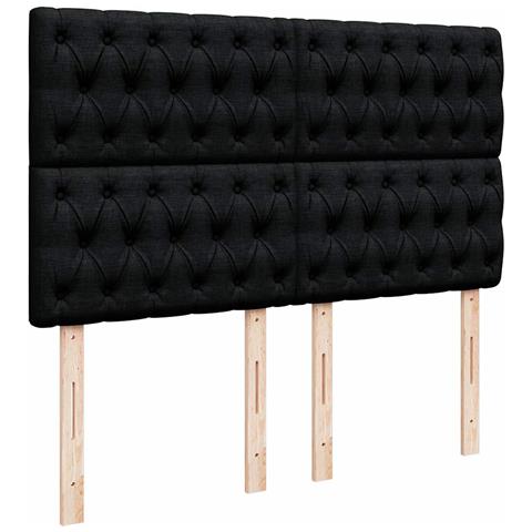 Struttura Letto Pouf con Materasso Nero 140x190 cm in Tessuto - Foto 9