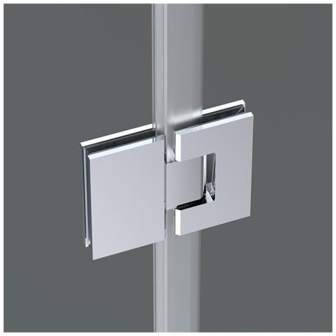 Box Doccia Angolare 80x80 Cm Apertura Due Ante Battenti H200 Cm Cristalli Trasparente 6mm Profilo Cromato Gioia - Foto 2