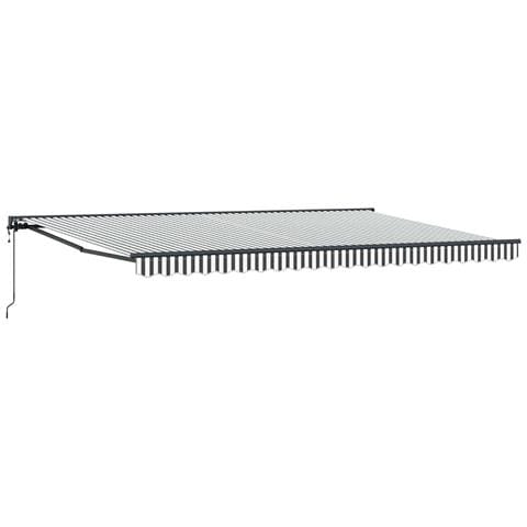 Tenda Retrattile Antracite e Bianco 500x300 cm Tessuto - Foto 1