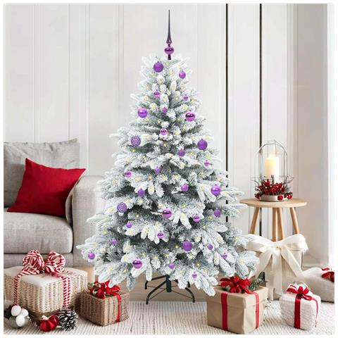 Albero di Natale artificiale con 150 LED Bianco 150 cm PE e PVC - Foto 2