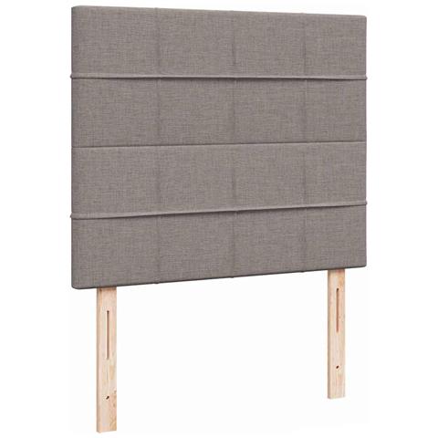 Struttura Letto Pouf con Materasso Tortora 120x190 cm Tessuto - Foto 9