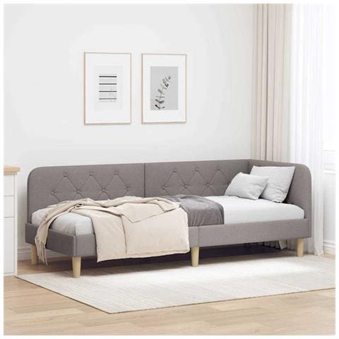 Cornice del letto ad angolo Talpa 80 x 200 cm Tessuto - Foto 2