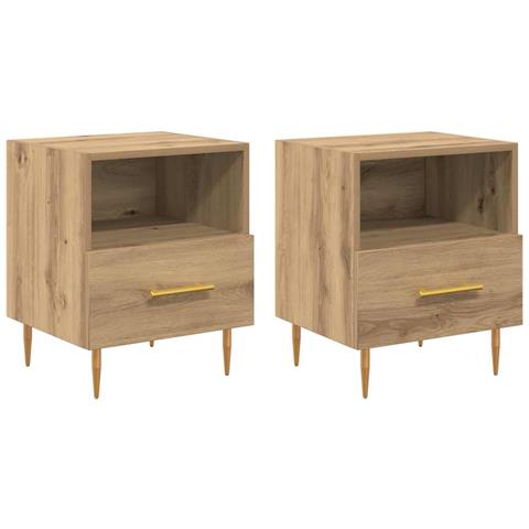 Comodino 2 pcs Marrone 40 x 35 x 47,5 cm Legno multistrato - Foto 1