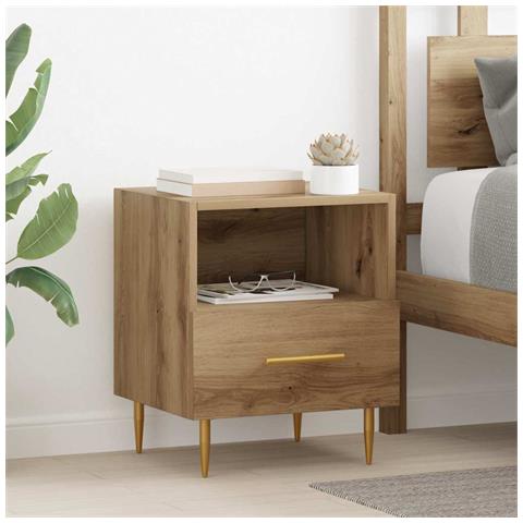 Comodino 2 pcs Marrone 40 x 35 x 47,5 cm Legno multistrato - Foto 2