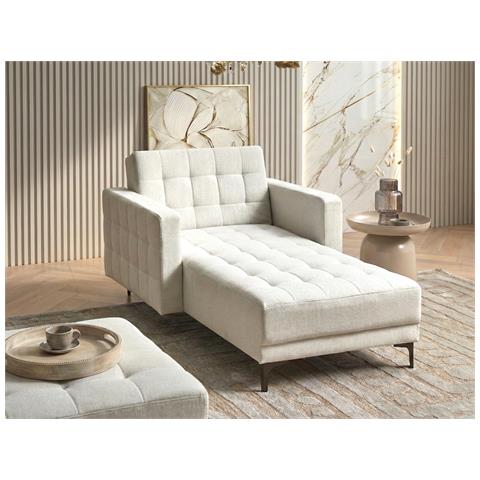Chaise Longue Aberdeen Tessuto Bianco Sporco - Foto 1