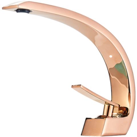 Rubinetto per lavabo da bagno, Blackswan, tipo M92, modello oro rosa, misura 16,6 cm - Foto 1