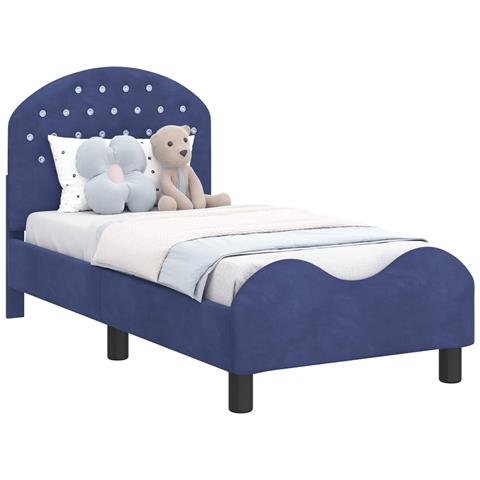 Struttura letto per bambini con testata Blu Polizia 70 x 140 cm - Foto 1