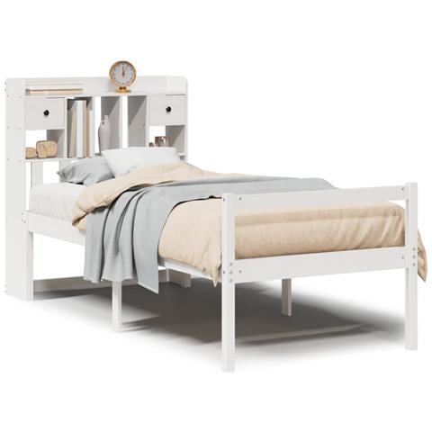 Letto con Libreria senza Materasso 75x190 cm in Legno Pino - Foto 1