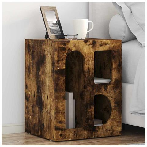 Comodino 2 pcs Rovere fumé 40 x 35 x 50 cm Legno multistrato - Foto 2