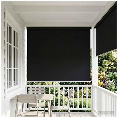 Voletta a rullo con protezione UV Nero 180 x 140 cm Poliestere - Foto 2