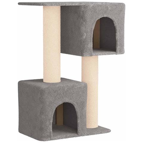 Albero per gatti con pali per graffiare in sisal Grigio Chiaro - Foto 1