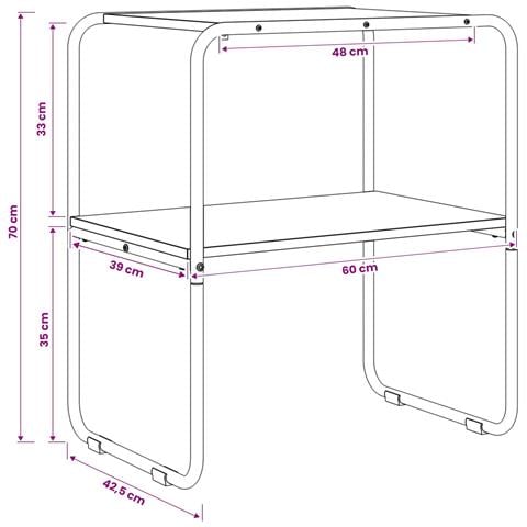 Tavolo consolle Rovere Fumo 60 x 42,5 x 70 cm - Foto 8