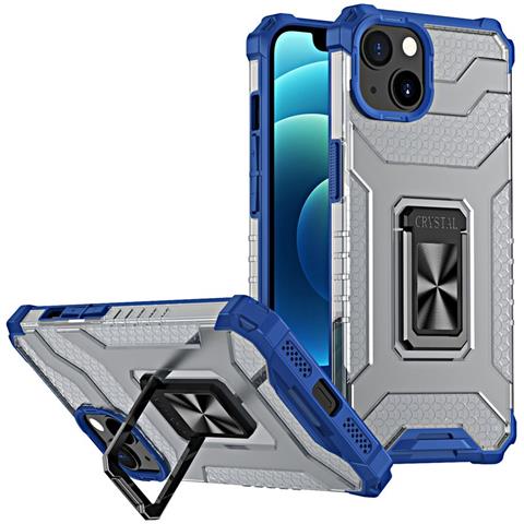 Custodia Crystal Ring Con Supporto Resistente Per Iphone 12 Mini Blu - Foto 1