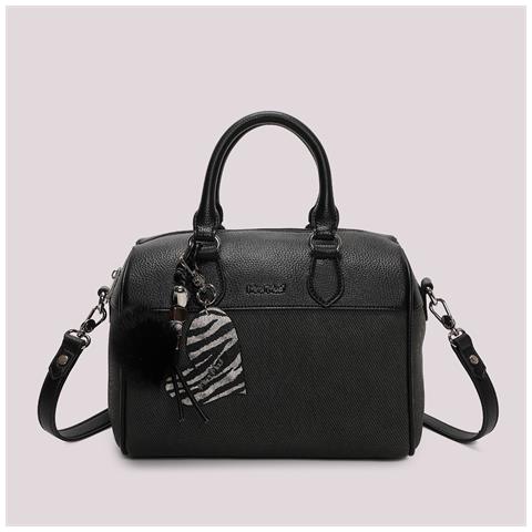 borsa bauletto con charm e cuore NERO - Foto 1