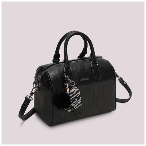 borsa bauletto con charm e cuore NERO - Foto 4
