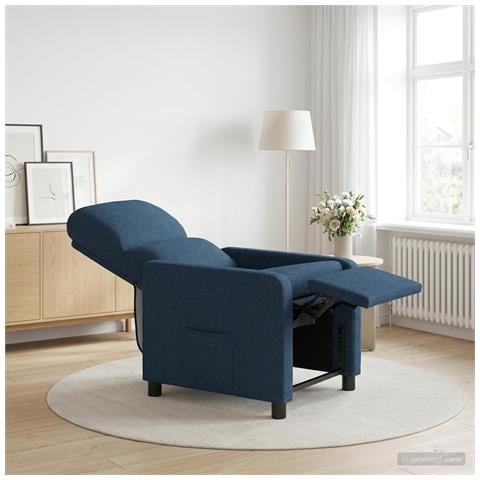 Poltrona reclinabile Blu Tessuto - Foto 2