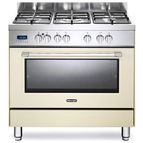 Cucina Elettrica PRO96MC 5 Fuochi a Gas Forno Elettrico Ventilato Dimensione 90 x 60 cm Colore Beige - Foto 3