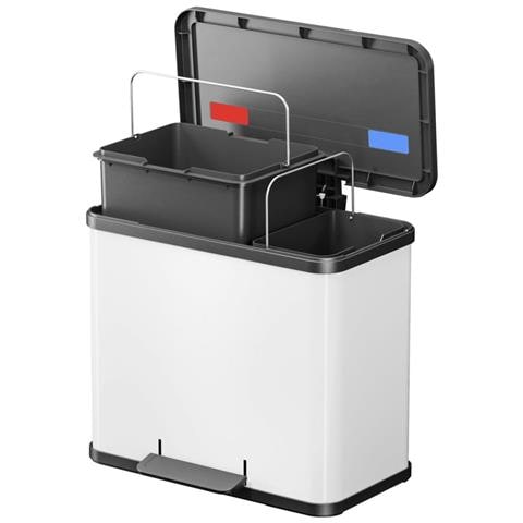 Pattumiera A Pedale Oko Duo Plus L 17 L+9 L Bianca 0630-230 - Foto 2