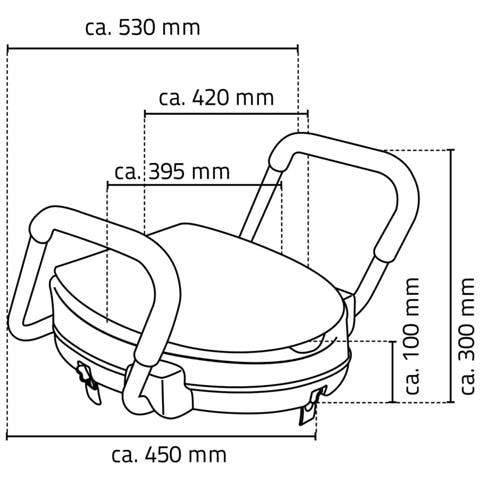 Tavoletta Wc Con Maniglione Di Sicurezza Bianco 150 Kg A0072001 - Foto 2